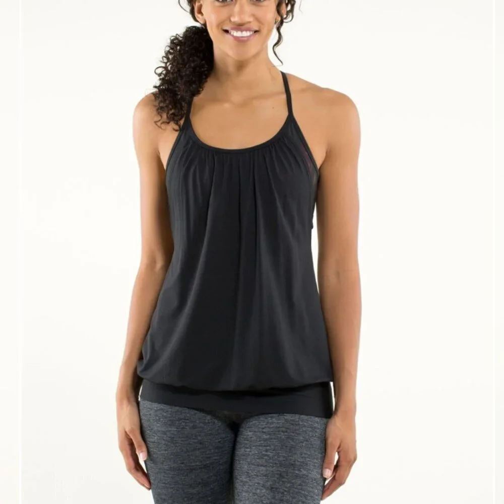 LULULEMON No Limits Tank Black/Midnight Iris Multi